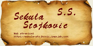 Sekula Stojković vizit kartica